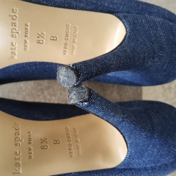 Kate Spade New York Denim Blue Women's Heels Size 8 1/2 B - Picture 11 of 13